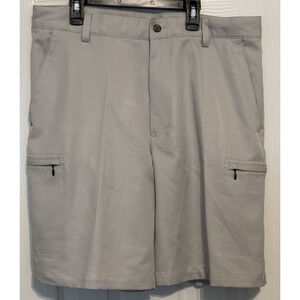 IZOD Golf Shorts Perform X Men's 34 Beige Chino Pockets